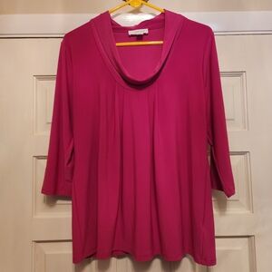 JOSEPHINE Studios XL Light Purple/Fuscia Cowl Neck 3/4 Sleeve Top